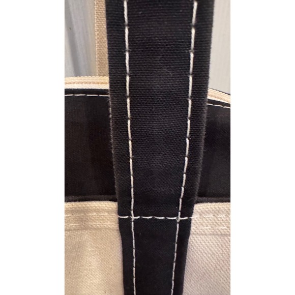 LL Bean Boat and Tote Bag Zip Top Stiff Canvas Monogram L Made in USA Vintage M - Picture 9 of 10